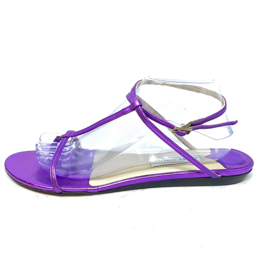 ❤️Jimmy Choo Purple Metallic Thong Sandal.  Size 42.